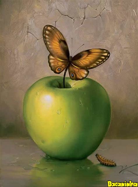 salvador dali butterfly apple painting